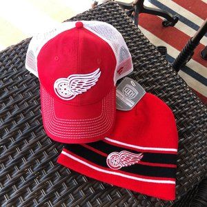 FANATICS/OLD TIME HOCKEY NHL Detroit Red Wings Cap/Toboggan Bundle - Size OS
